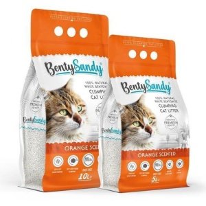 Benty Sandy White Bentonite Clumping Cat Litter Orange & Lime Scent 20L