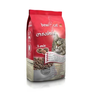 Bewi Cat Crocinis 3 Mixed Dry Food with Chicken  Turkey & Ocean Fish for Adult Cats (1+ Years) 20kg