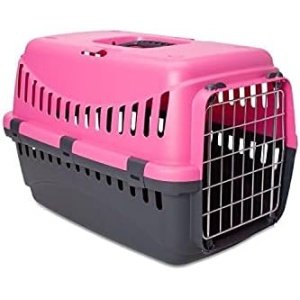 MP Bergamo Gipsy Large Black & Pink Pet Carrier Crate (58x38x38cm)