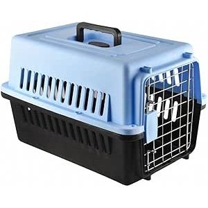 Black & Blue Pet Carrier Crate (47x31x33cm)