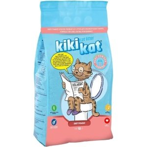 Kiki Kat White Bentonite Clumping Cat Litter Baby Powder Scent 20L
