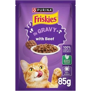 Purina Friskies Wet Cat Food with Beef in Gravy 85gr