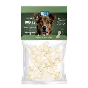 Orgo Small White Rawhide Bone Dog Chew Treats 100g