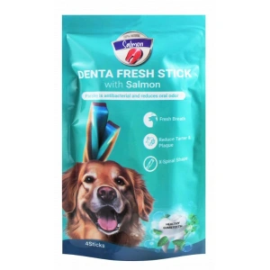 Rich Denta Fresh Spiral Shaped Stick Dog Treats with Salmon & Parsley ( 4 sticks )