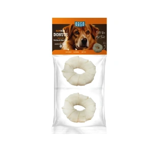Orgo Large White Donut Shaped Rawhide Dog Chew Treats ( 2 per pack )