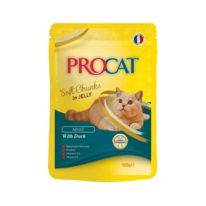 Procat Wet Food Chunks with Duck in Jelly for Adult Cats 100gr