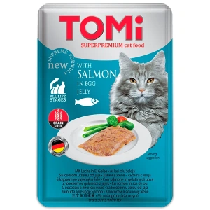 Tomi Wet Cat Food with Salmon in Egg Jelly 100gr