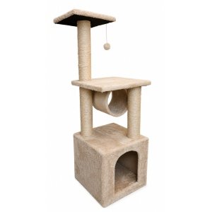 Karlie Flamingo Beige Cat Tree & Scratcher House (30x30x55cm)