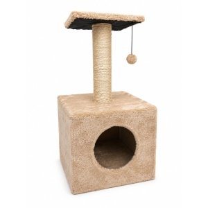 Ebi Classic Cream Cat Tree & Scratcher House (30x30x60cm)