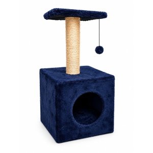 Ebi Dark blue Cat Tree & Scratcher House (60x30x30cm)