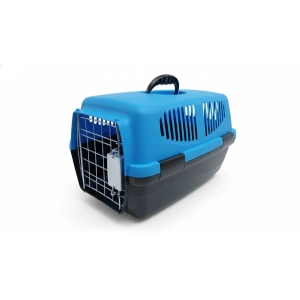 Black & Blue Pet Carrier Crate (33x52x32cm)