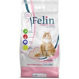 Felin White Bentonite Clumping Cat Litter Baby Powder Scent 5l