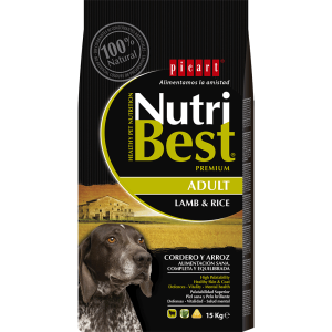 Picart Nutri Best Dry Food with Lamb & Rice for Adult Dogs 15kg