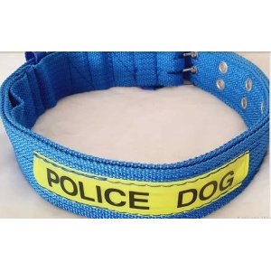 Police Dog Large Blue Dog Collar