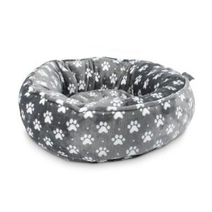 Gray & White Paw Print Pet Bed (8x45x28cm)