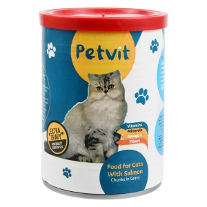 Petvit Wet Cat Food Chunks with Salmon in Gravy 400gr