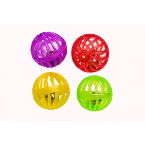 Nunbell Assorted Ball Cat Toys with Bells (4 per pack)
