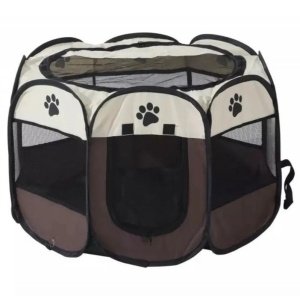 Brown & Cream Pets Tent